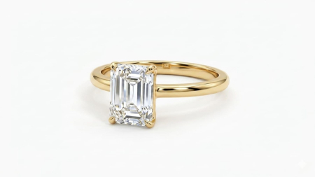 inele de logodna aur 14k - Inel de Logodnă din Aur Galben 14K „Emerald Dream”