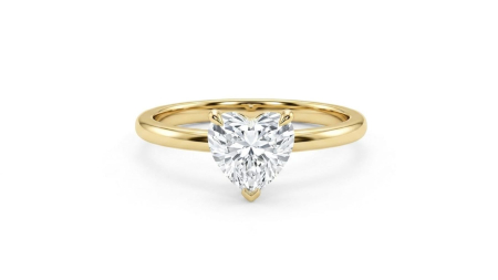 inele de logodna aur 14k - Inel de Logodnă din Aur Galben 14K „Heart Solitaire” – Simbolul Suprem al Iubirii Pure