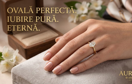 inele de logodna aur 14k - Inel de Logodnă din Aur Galben 14K „Oval Eternity” – Ovală Perfectă, Iubire Pură