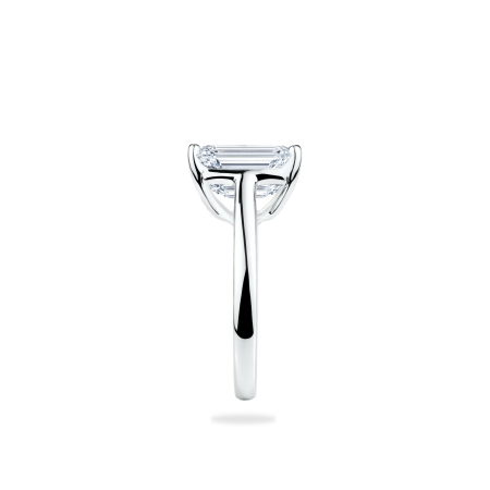 Inel de Logodnă Solitaire din Aur Alb 18K cu Diamant de Laborator Emerald Cut 1ct [1]