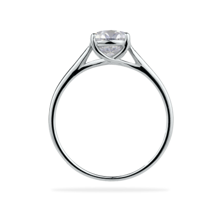 Inel de Logodnă Solitaire din Aur Alb 18K cu Diamant de Laborator Oval 1.50ct [1]
