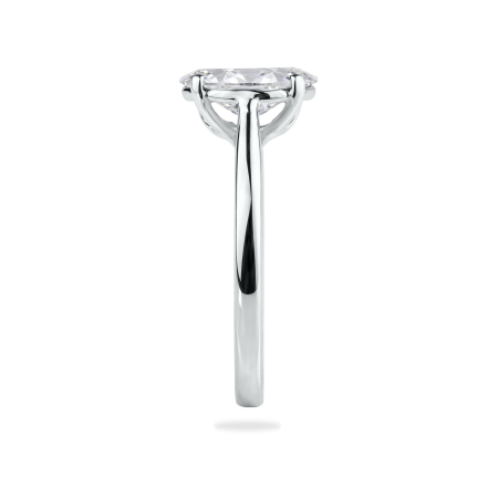 Inel de Logodnă Solitaire din Aur Alb 18K cu Diamant de Laborator Oval 1.50ct [2]