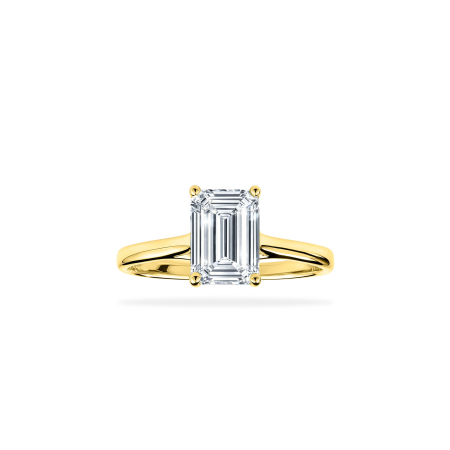 Diamante de laborator - Inel de Logodnă Solitaire din Aur Galben 18K cu Diamant de Laborator Emerald Cut 1ct