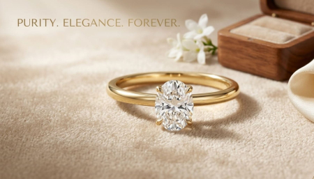 inele de logodna aur 14k - Inel de Logodnă Solitaire din Aur Galben cu Diamant Tăietură Ovală