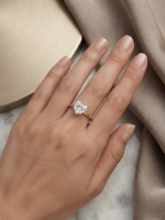 Inel argint 925 - Inel din Argint 925 Aurit Pure Heart Solitaire