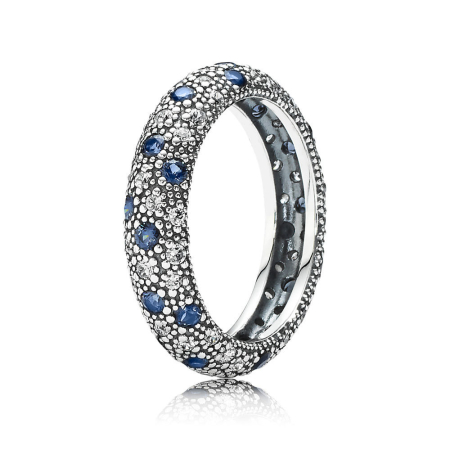 Inel argint 925 - Inel din Argint 925 Cosmic Stars cu Cristale Albastre și Zirconia
