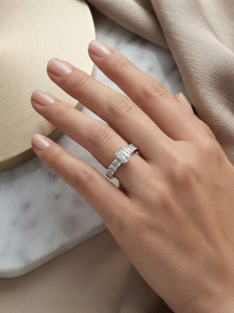 Inel argint 925 - Inel din Argint 925 Eternity cu Zirconiu Emerald Cut