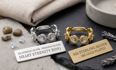 Inel argint 925 - Inel din Argint 925 „Heart Eternity” – Model cu Inimi Pavate cu Zirconiu
