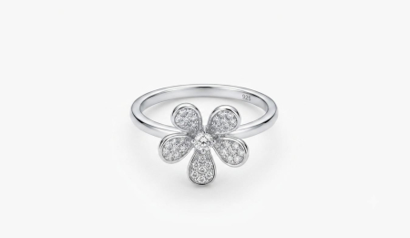 Inel argint 925 - Inel din Argint 925 în Formă de Floare cu Pavaj de Zirconiu – Colecția Bloom