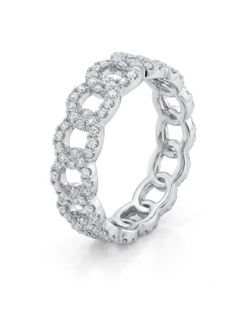 Inel argint 925 - Inel din Argint 925 Link Eternity cu Zale Pavate în Zirconii – Finisaj Rodiat