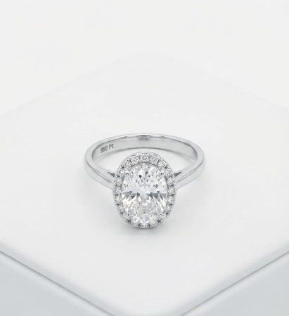 Inel argint 925 - Inel din Argint 925 model Halou Oval cu Zirconiu – Colecția Diamond Essence