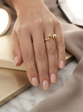 Inel argint 925 - Inel din Argint 925 Open Ring cu Sfere Placat cu Aur