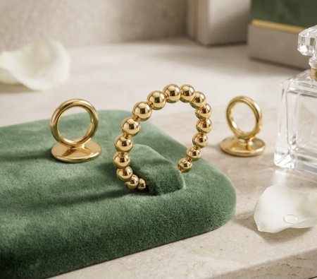 Inel argint 925 - Inel din Argint 925 Placat cu Aur Aurora Jewelry – Model Eternity din Sfere Lucioase