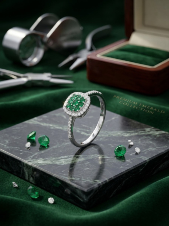 Inel argint 925 - Inel din Argint 925 Premium Emerald Collection