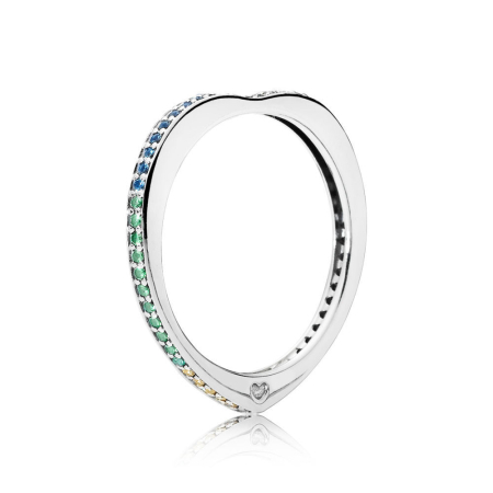Inel argint 925 - Inel din Argint 925 Rainbow Arc of Love cu Cristale Multicolore