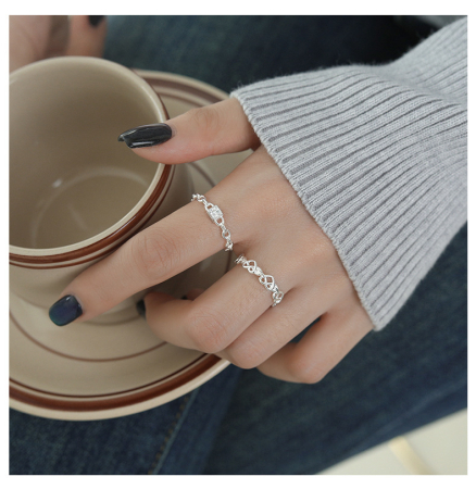 : Inel din Argint 925 Rodiat cu Cristal Pătrat – Princess Cut Chain Ring [1]