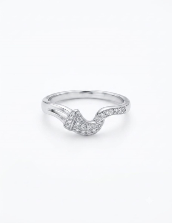 Bijuterii argint 925 - Inel din Argint 925 Rodiat Tiara Wishbone cu Zirconiu – Eleganță și Simbolism Modern