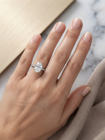 Inel argint 925 - Inel din Argint 925 Solitaire – Model Solitaire Clasic cu Zirconiu Oval și Bandă Pavată, 3.90g