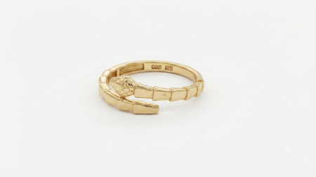 bijuterii aur - Inel din Aur Galben 14K în Formă de Șarpe, Model Serpenti