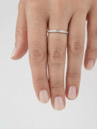 Inel argint 925 - Inel Eternity din Argint 925 Tip Verighetă cu Zirconiu – Minimalism și Eleganță Eternă