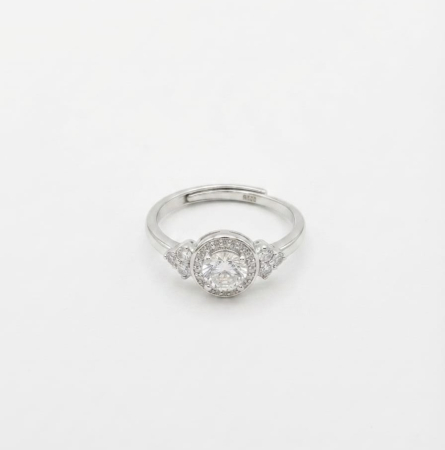 Inel argint 925 - Inel Reglabil din Argint 925 model Halou Regal cu Zirconiu – Colecția Diamond Essence