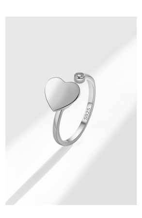 Inel argint 925 - Inel Reglabil din Argint 925 „Pure Heart & Sparkle”