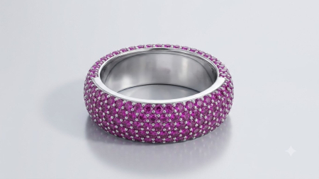 Bijuterii argint 925 - Inel Statement din Argint 925 "Pink Glamour" – Design Pavé cu Cristale Fucsia