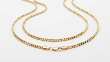 LANT BARBAT AUR 14K - Lanț Aur Galben 14K Model Cubic Box Chain Subțire | 55 cm, 8.25g, Unisex