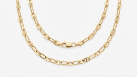 LANT BARBAT AUR 14K - Lanț Aur Galben 14K Model Mariner Anchor Alternat | 50 cm, 5.26g, Unisex