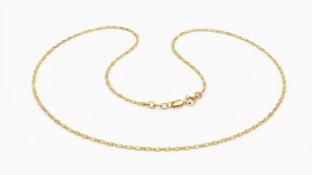 LANT BARBAT AUR 14K - Lanț Aur Galben 14K Model Singapore Răsucit Fin | 45 cm, 2.16g, Bijuterii Damă