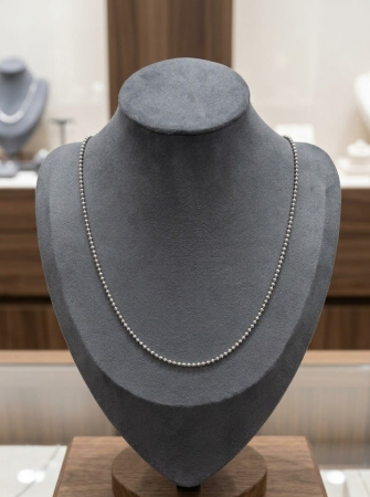 REDUCERI - Lanț din Argint 925 Model Bile (Ball Chain), 50 cm, 5.4g