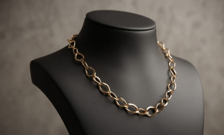 bijuterii aur - Lanț din Aur Galben 14K cu Zale Împletite, 50cm, 9.28g