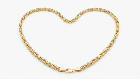 LANT BARBAT AUR 14K - Lanț din Aur Galben 14K Model Bizantin (Împărătesc), 50 cm, 15.4 grame