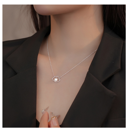 Lant argint 925 dama - Lănțișor din Argint 925 Placat cu Aur – Cute Cloud Pearl