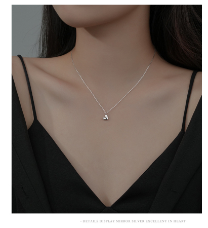 Lant argint 925 dama - Lănțișor din Argint 925 Rodiat – Asymmetric Sweet Heart