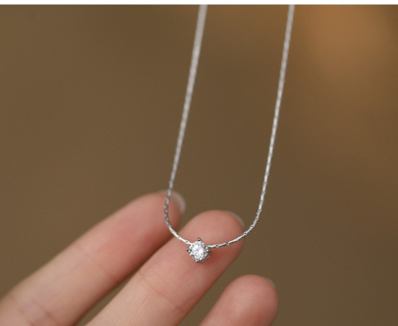 Lant argint 925 dama - Lănțișor din Argint 925 Rodiat – Pure Light Solitaire