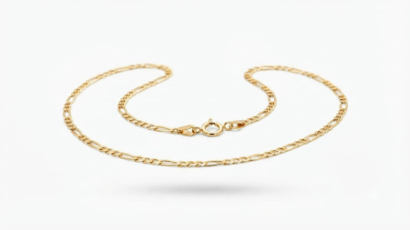 LANT BARBAT AUR 14K - Lănțișor din Aur Galben 14K Model Figaro Fin, Lungime 50 cm, 1.7 grame