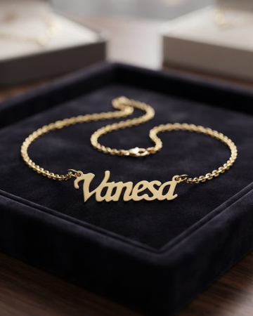 Gravura-Personalizare - Lănțișor Personalizat cu Nume din Aur Galben 14K (585)