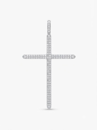 Pandative argint 925 - Medalion Cruce din Argint 925 cu Cristale Zirconia Pavé