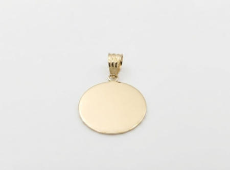 Medalioane aur 14k - Pandantiv Bănuț din Aur Galben 14K – Pânza Ta Minimalistă pentru Amintiri Eterne