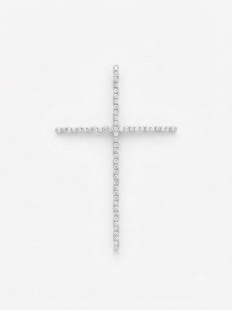Pandative argint 925 - Pandantiv Cruce din Argint 925 „Eternity Cross” - Model Lung cu Cristale Zirconiu