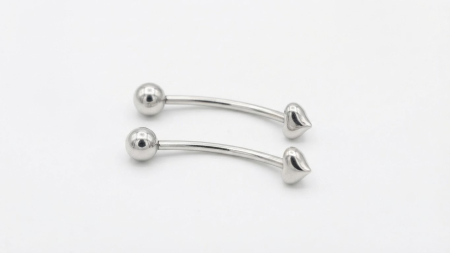 Piercing Curbat din Argint 925 Model Banana Barbell cu Bile Lucioase [1]