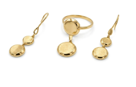 Set aur 14k - Set Bijuterii din Aur 14K – Colecția „Discuri Mobile”