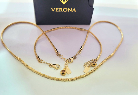 bratari aur 14k - Set Colier și Brățară din Aur Galben 14K cu Inserții Răsucite și Lanț Șnur – Design Dinamic și Eleganță Modernă