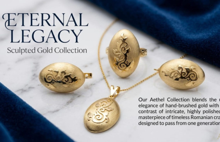 Set aur 14k - Set Complet Bijuterii din Aur 14K – Colecția „Eternal Legacy” (Aethel)
