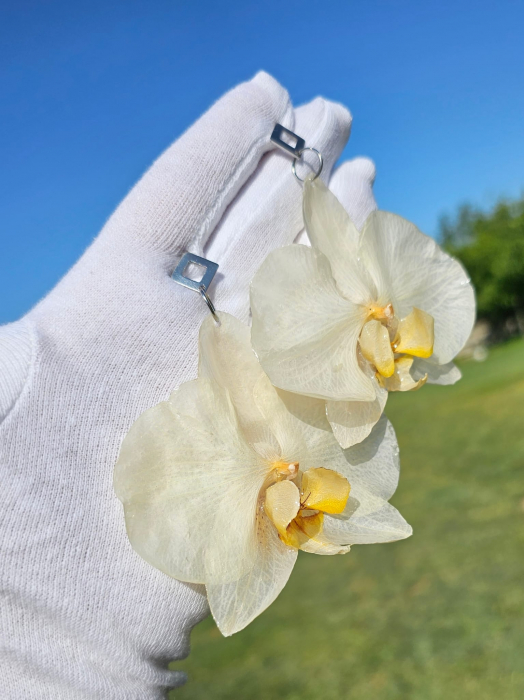 Cercei din orhidee naturala [2]