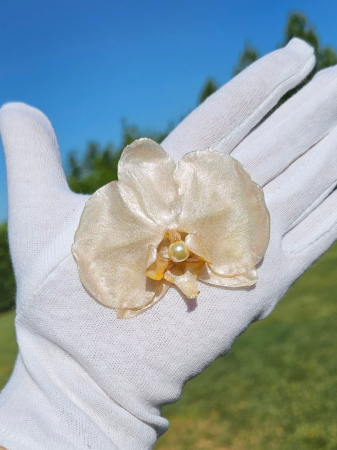 Brose - Broșă din orhidee naturală