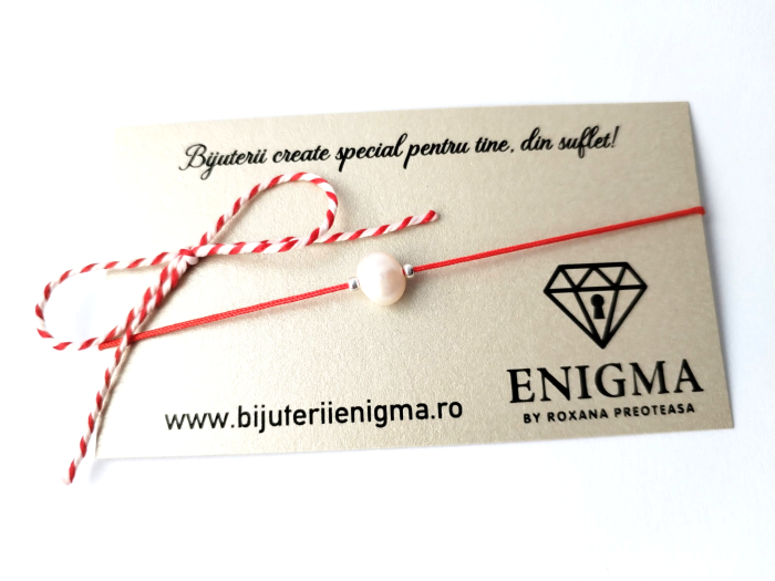 Bratara martisor cu perla si argintiu [3]