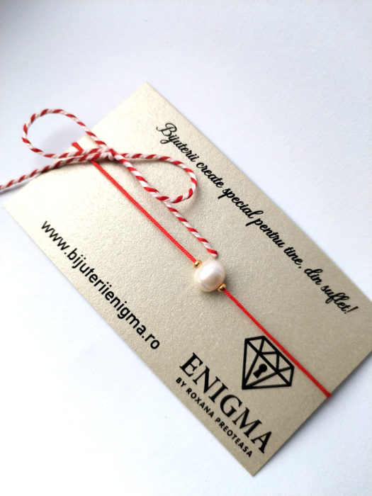 Bratara martisor perla cu auriu [4]