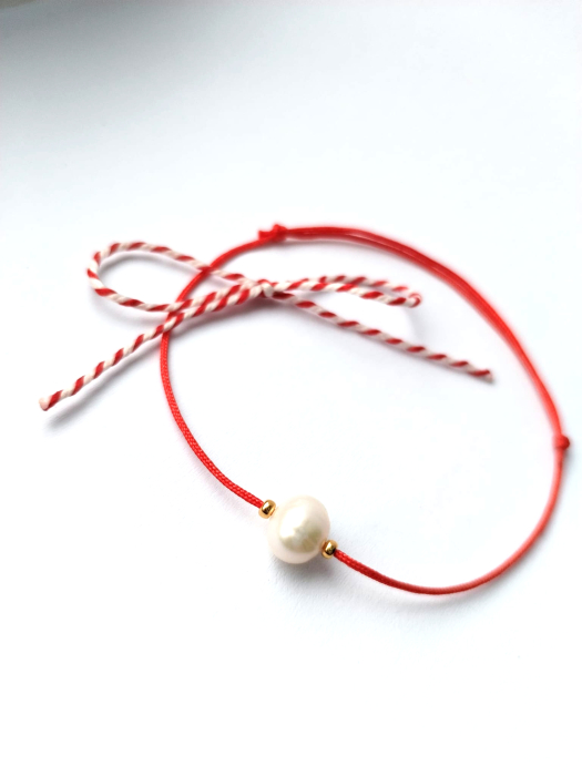 Bratara martisor perla cu auriu [2]